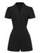1950s V-Neck Solid Lapel Romper, vintage romper, retro jumpsuit - perfect for women who love vintage and retro fashion