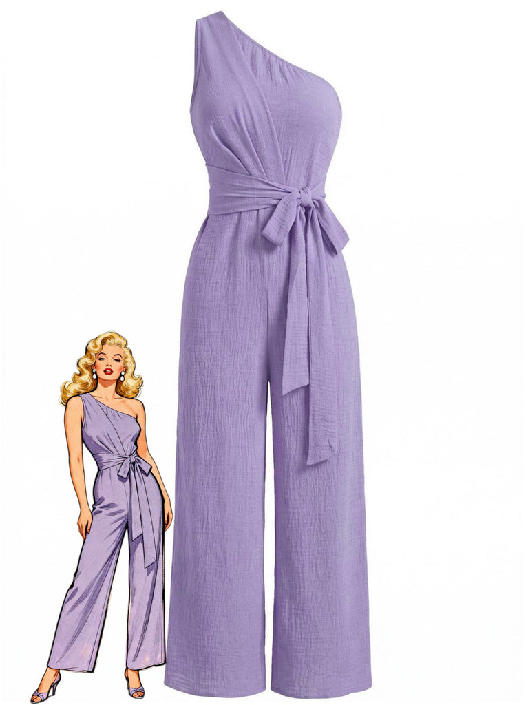 1950s Vacation Belted Wide Leg Jumpsuit - vintage jumpsuit, retro fashion