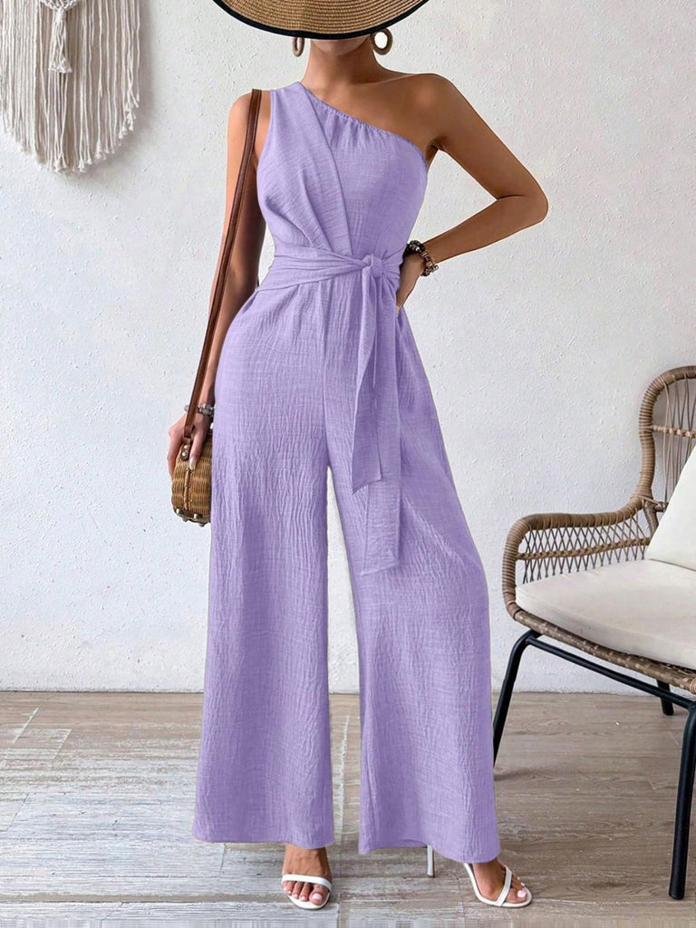 1950s Vacation Belted Wide Leg Jumpsuit - vintage jumpsuit, retro fashion