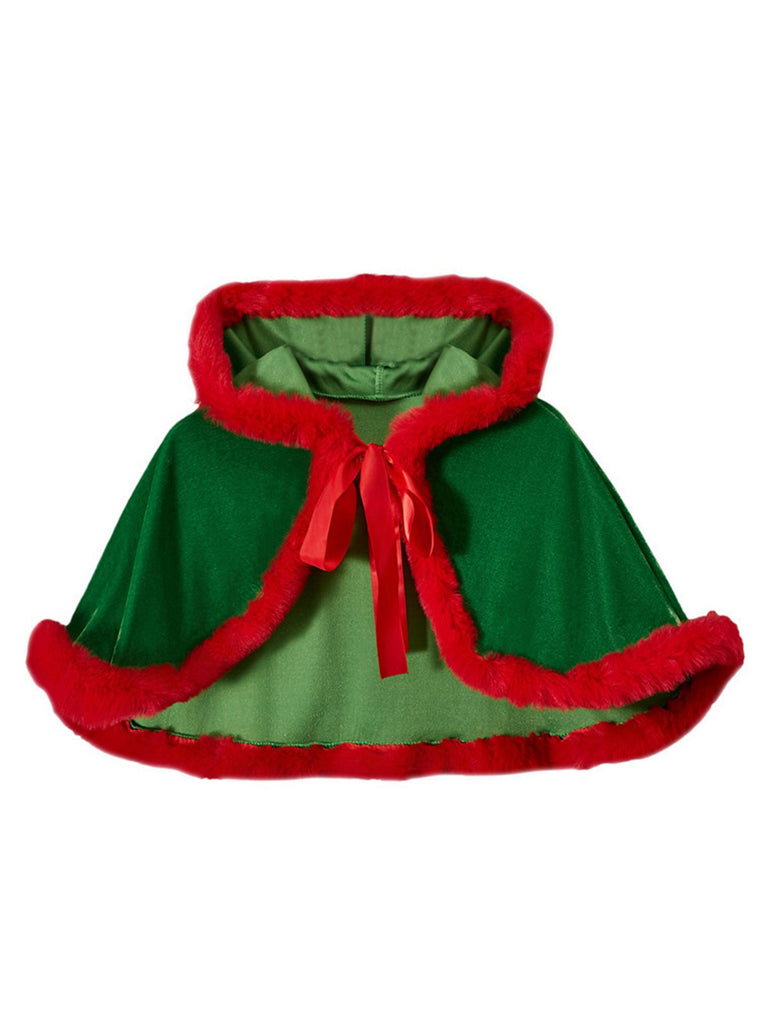 This 1950s Velvet Christmas Costumes Hooded Cape is her armor of 1950s elegance