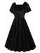 This 1950s Velvet Sparkling Solid A-Line Dress wraps her in 1950s elegance, one twirl at a time