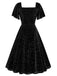 1950s Velvet Sparkling Solid A-Line Dress — the kind of 1950s dress that makes strangers smile