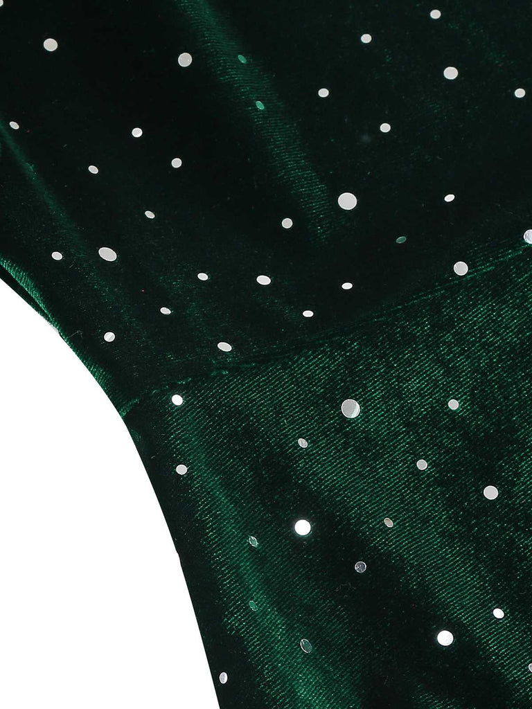 1950s Velvet Sparkling Solid A-Line Dress: where 1950s romance meets her modern spirit
