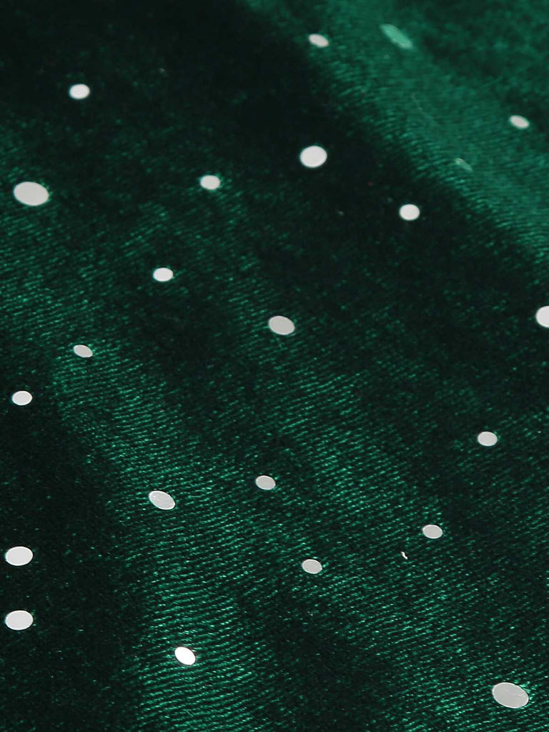 She slips into this 1950s Velvet Sparkling Solid A-Line Dress and suddenly it's a 1950s daydream