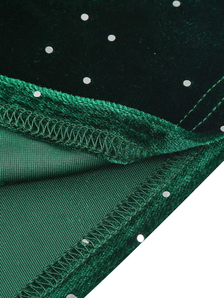 1950s Velvet Sparkling Solid A-Line Dress: where 1950s romance meets her modern spirit