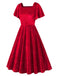 1950s Velvet Sparkling Solid A-Line Dress: where 1950s romance meets her modern spirit