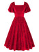 This 1950s Velvet Sparkling Solid A-Line Dress wraps her in 1950s elegance, one twirl at a time