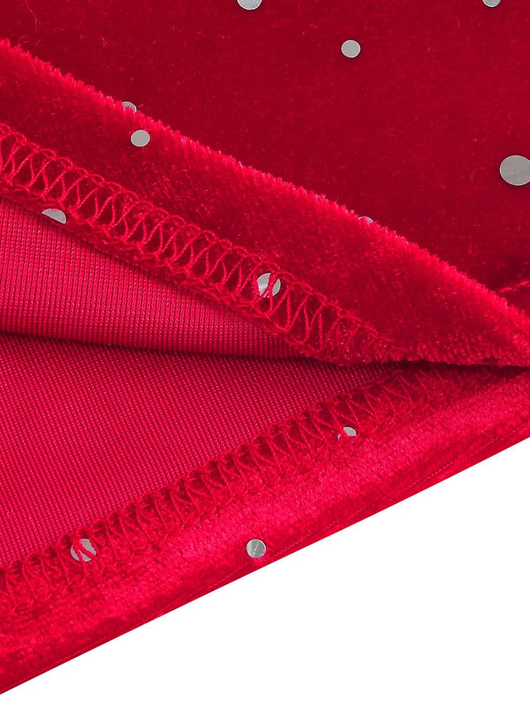 1950s Velvet Sparkling Solid A-Line Dress: where 1950s romance meets her modern spirit