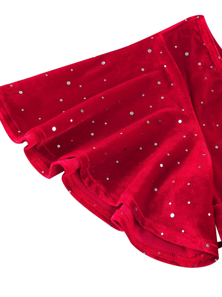 1950s Velvet Sparkling Solid A-Line Dress — the kind of 1950s dress that makes strangers smile