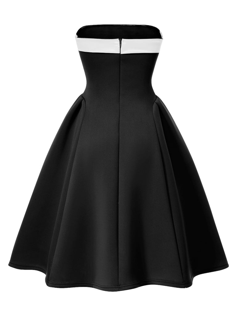1950s Vintage Colorblock Bandeau Swing Dress | Retro Stage 1950s Vintage Colorblock Bandeau Swing Dress | Retro Stage