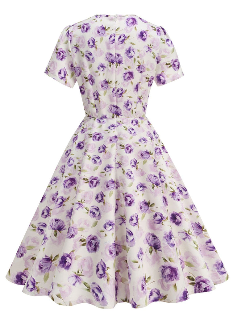 slim fit dress slacks 1950s Vintage Floral Swing Dress