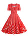 She slips into this 1950s Vintage Sweetheart Bow Swing Dress and suddenly it's a 1950s daydream
