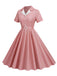 1950s Window Pane Plaid Lapel Swing Dress — a 1950s silhouette that turns sidewalks into runways
