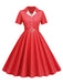 1950s Window Pane Plaid Lapel Swing Dress: where 1950s romance meets her modern spirit