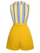 1950s Yellow White Blue Striped Lapel Romper, vintage romper, retro jumpsuit - perfect for women who love vintage and retro fashion