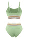 1950s Zigzag Pattern High-waisted Ribbed Bikini - vintage fashion, retro style