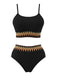 1950s Zigzag Pattern High-waisted Ribbed Bikini - vintage fashion, retro style