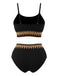 1950s Zigzag Pattern High-waisted Ribbed Bikini - vintage fashion, retro style