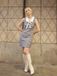 She slips into this 1960s Acetate Gingham Plaid Shift Dress and suddenly it's a 1960s daydream