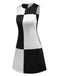 1960s Black And White Color Block Dress - vintage dress, retro fashion, classic black