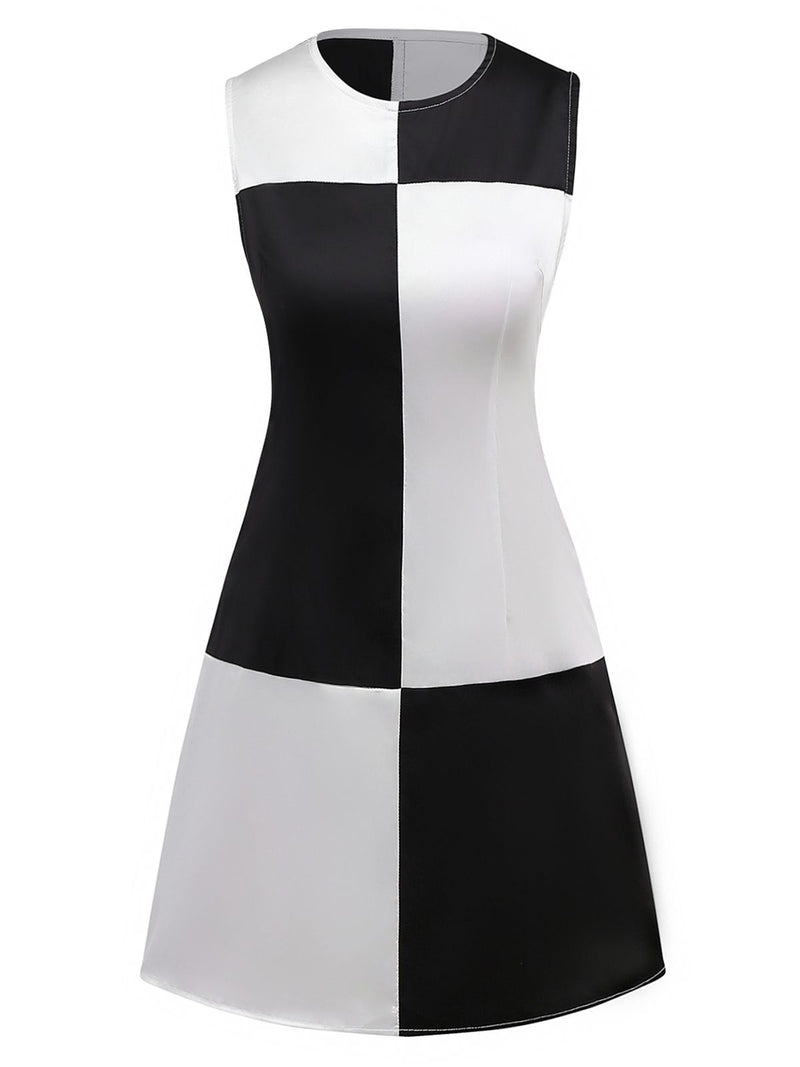 60's black and white checkered dress MARMALADE 60s Ska Style Dress with Checkered Pockets Marmalade-shop