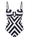 1960s Black White Contrast Stripes Swimsuit, vintage swimsuit, pin-up swimwear - perfect for women who love vintage and retro fashion
