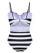 1960s Black White Contrast Stripes Swimsuit, vintage swimsuit, pin-up swimwear - perfect for women who love vintage and retro fashion