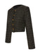 1960s Button Tweed Long Sleeve Cropped Coat, vintage coat, retro outerwear - perfect for women who love vintage and retro fashion