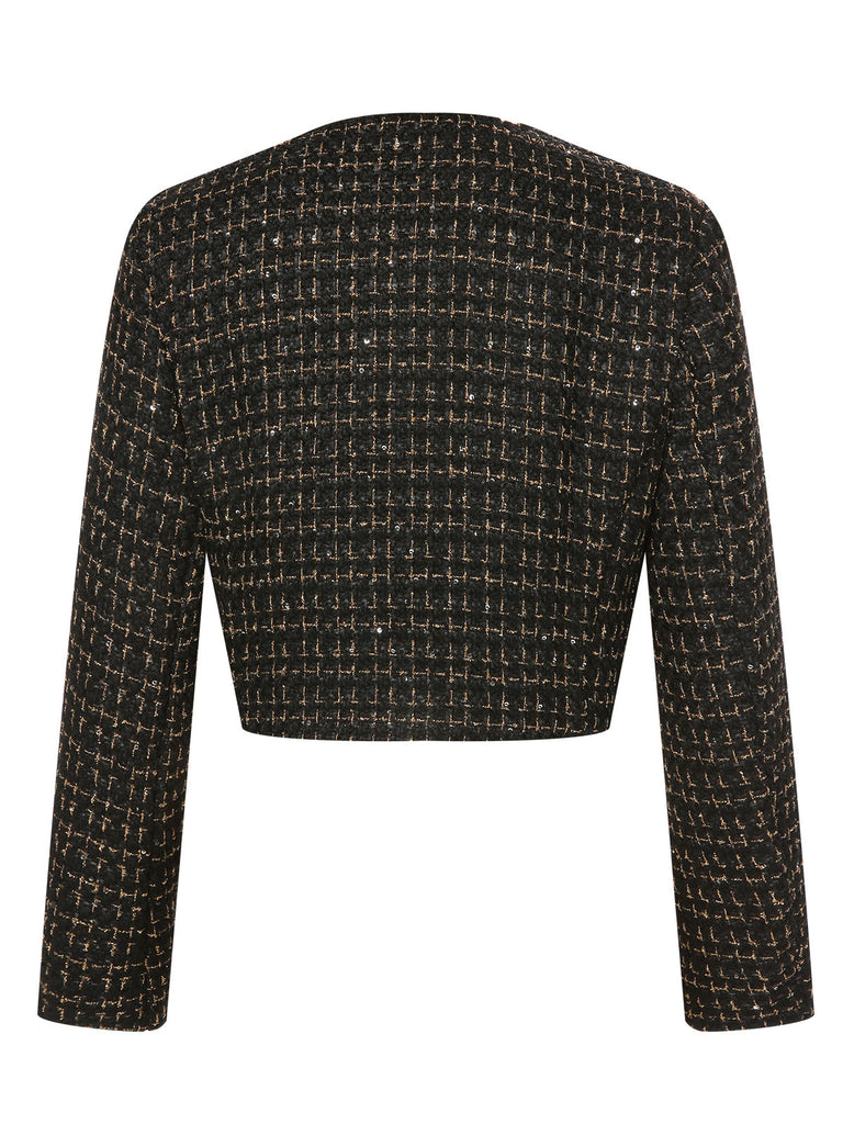 1960s Button Tweed Long Sleeve Cropped Coat, vintage coat, retro outerwear - perfect for women who love vintage and retro fashion