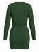 1960s Cable Knit Long Sleeves Dress - vintage dress, retro fashion