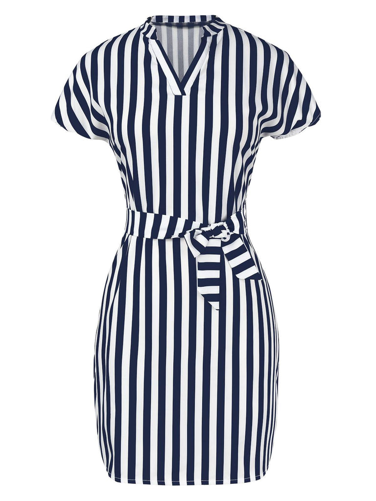 1960s Cap Sleeve Vertical Stripe Pencil Dress, vintage dress, retro fashion - perfect for women who love vintage and retro fashion