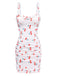 She slips into this 1960s Cherry Ruffled Hem Straps Nightgown and suddenly it's a 1960s daydream