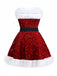 1960s Christmas Fur Sequin Strapless Dress - vintage dress, retro fashion