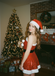 1960s Christmas Fur Sequin Strapless Dress - vintage dress, retro fashion