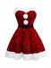 1960s Christmas Fur Sequin Strapless Dress - vintage dress, retro fashion