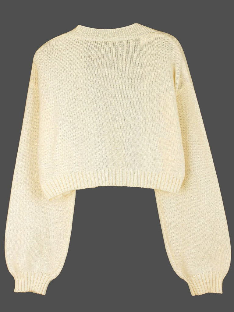 Brown 1960s Christmas Gingerbread Cropped Sweater Cardigan | Retro