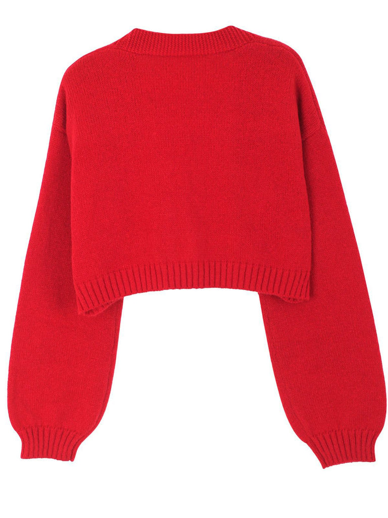 Brown 1960s Christmas Gingerbread Cropped Sweater Cardigan | Retro