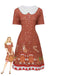1960s Christmas Gingerbread Man A-Line Dress - vintage dress, retro fashion