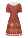 1960s Christmas Gingerbread Man A-Line Dress - vintage dress, retro fashion