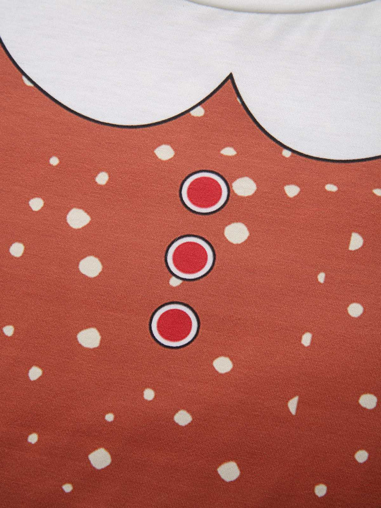 1960s Christmas Gingerbread Man A-Line Dress - vintage dress, retro fashion