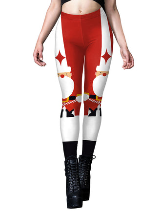 These 1960s Christmas Printed Cute Leggings carry 1960s ambition in every seam