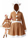 1960s Christmas Reindeer Hooded Coral Fleece Dress - vintage dress, retro fashion