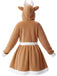 1960s Christmas Reindeer Hooded Coral Fleece Dress - vintage dress, retro fashion