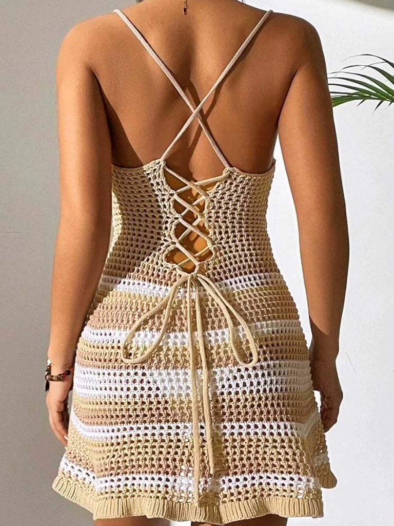 1960s Colorblock Cutout Tie Back Cover-Up Dress — the kind of 1960s dress that makes strangers smile