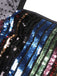 1960s Colorful Stripes Sequined Mesh Dress: where 1960s romance meets her modern spirit