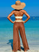 1960s Contrast Bandeau Swimsuit & Pants Cover-Up: 1960s Riviera elegance, reimagined for her