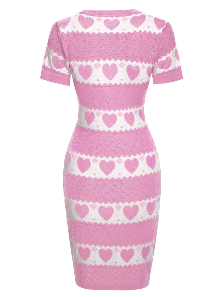 1960s Contrasting Heart Knitting Dress: timeless style reimagined