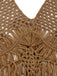 1960s Crochet Fringe Cutout Halter Bikini Cover-Up - vintage fashion, retro style
