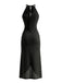 1960s Crochet Halter Cutout Maxi Dress, vintage dress, retro fashion - perfect for women who love vintage and retro fashion