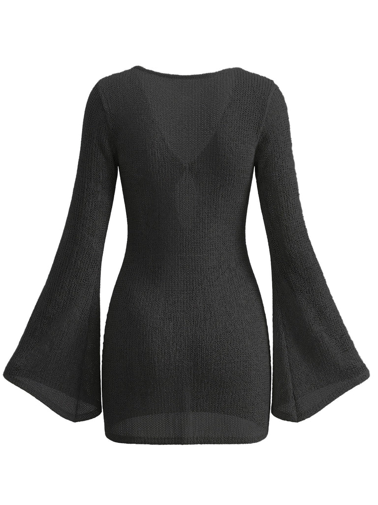 1960s Cutout V-Neck Cover Vintage Up - vintage fashion, retro style